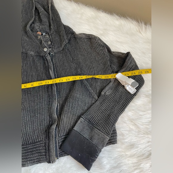 Free People One Mason Charcoal Grey Hoodie small - Picture 7 of 12